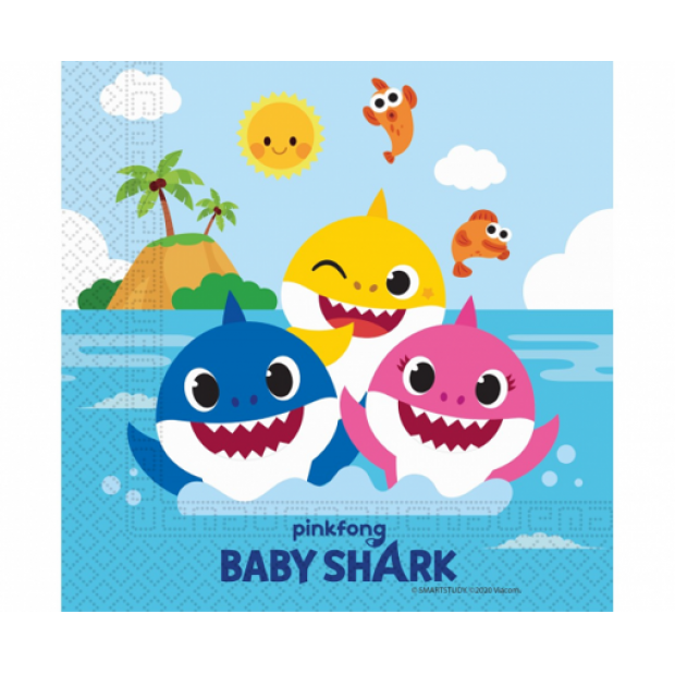 Servietten 33x33cm Baby Hai