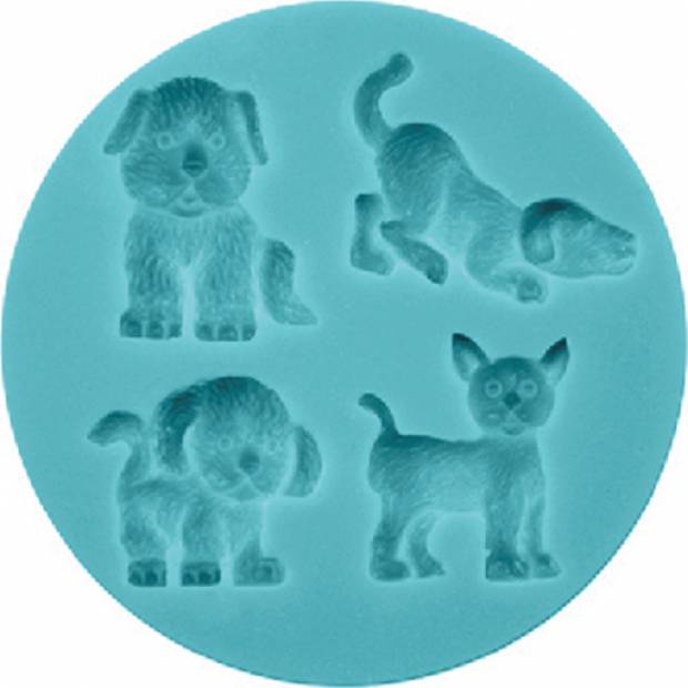 Silikonform Hunde und Katze 7cm