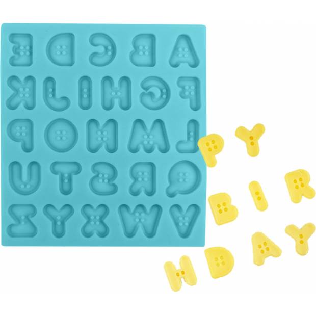 Silikonform Alphabet Knöpfe