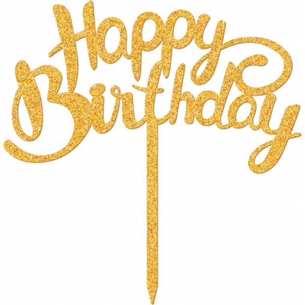 Happy Birthday Tortenaufleger 15x8cm