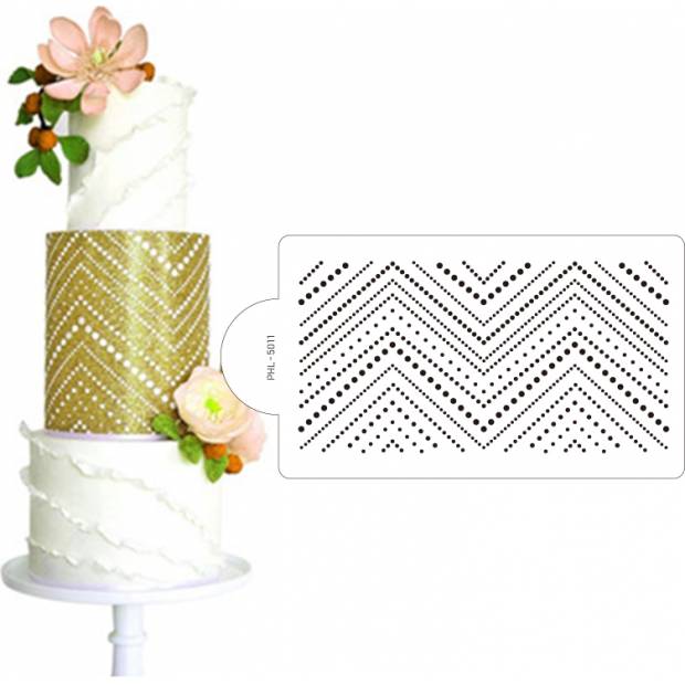 Stencil-Vorlage für Kuchen - Dot Line 40x21cm
