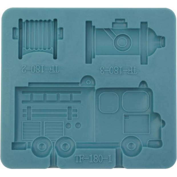 Silikonform Feuerwehrauto und Hydrant 10x9,5cm