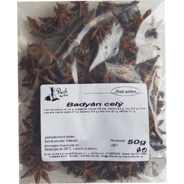 Sternanis ganz (50 g) - ganze Sterne und Bruchstücke