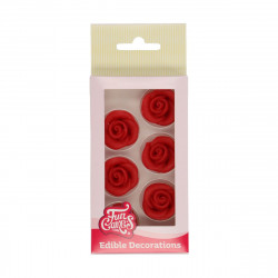 Marzipan-Dekoration 6 Stk. rote Rosen
