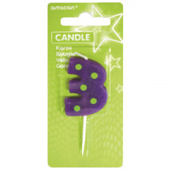 Geburtstagskerze farbig 7,6cm Nummer 3