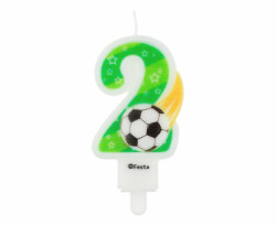 Tortenkerzen Ziffer 2 Fußball 7,8cm