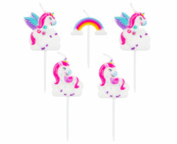 Kerzen für Kuchen 5pcs Einhorn