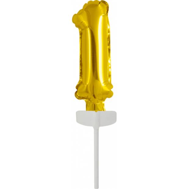 Goldener Mini-Folienballon - Cake Topper Nr. 1