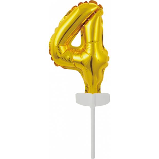 Goldene Mini-Folienballon Cake Topper Nr. 4