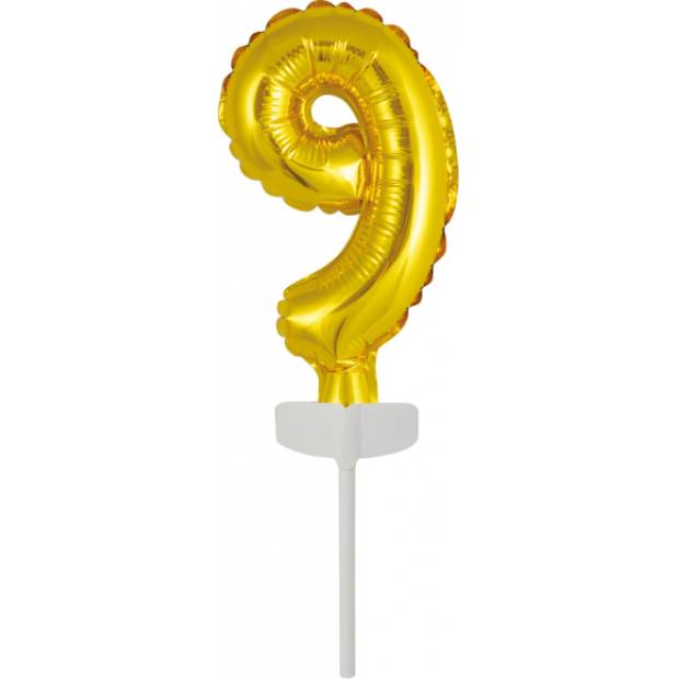 Goldener Mini-Folienballon - Cake Topper Nr. 9