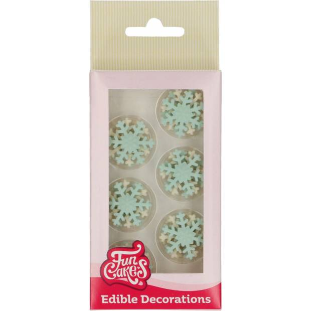 Zuckerdekoration Schneeflocken 12 ks - CakeSupplies