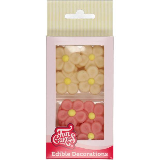 Marzipankussenzier 12 Stück Blumen weiß und rosa