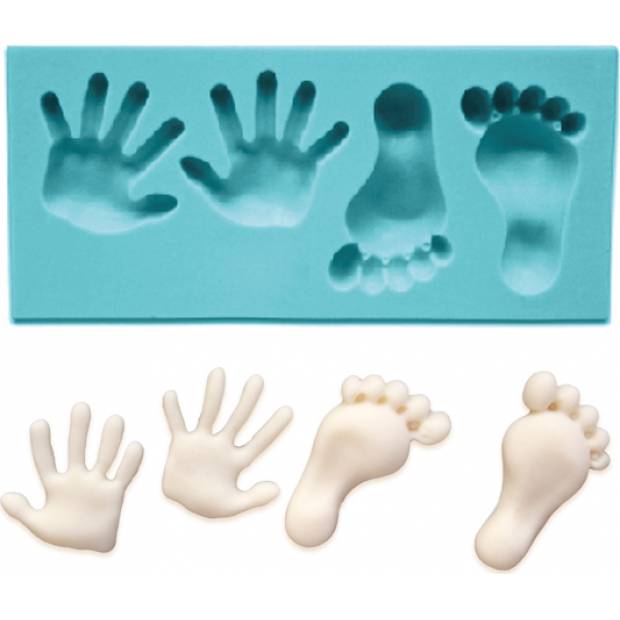 Silikonform von Fuß und Hand 7x3cm