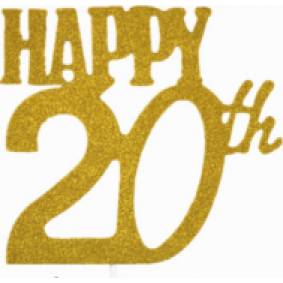 Tortenaufleger für 20 Jahre Glück