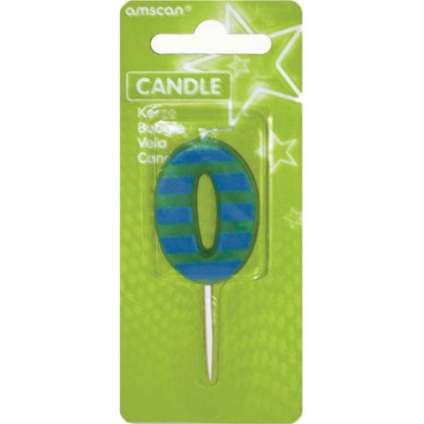 Geburtstagskerze farbig 7,6cm Nummer 0