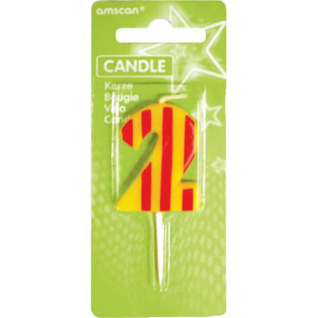 Geburtstagskerze farbig 7,6cm Nummer 2