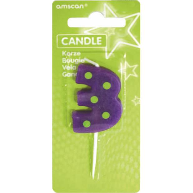 Geburtstagskerze farbig 7,6cm Nummer 3