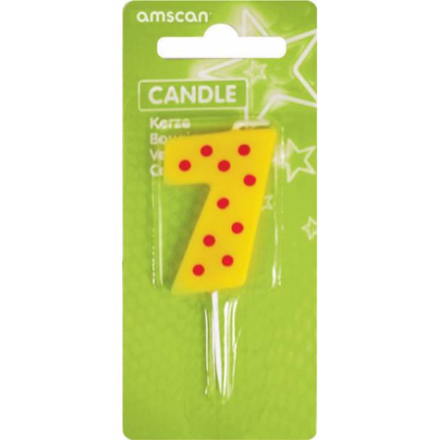Geburtstagskerze farbig 7,6cm Nummer 7