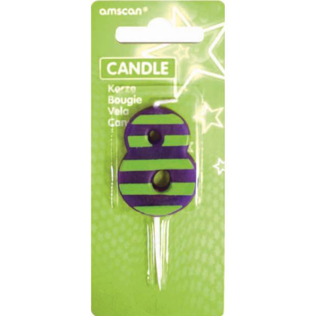 Geburtstagskerze farbig 7,6cm Nummer 8