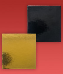 Mini-Dessertmatte 2400, 10x10cm (gold-schwarz) 100 Stück