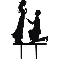 Schwarze Hochzeit Antrag Kuchen Topper