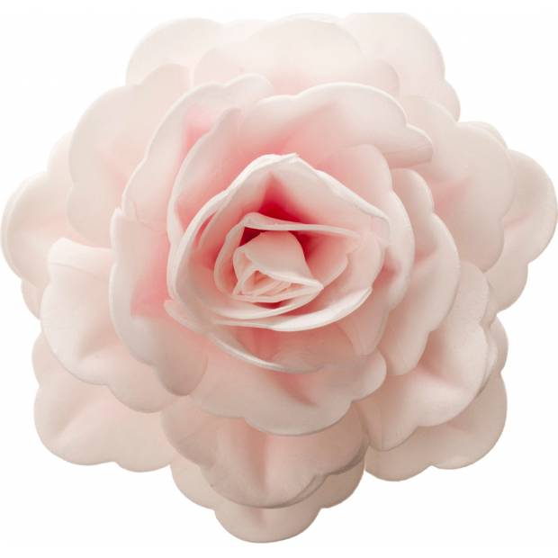 Essbarer Zucker riesige Rose Blume weiß rosa essbares Papier 12,5cm