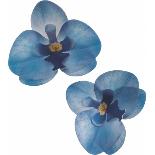 Blumen aus essbarem Papier Orchidee blau 10St.