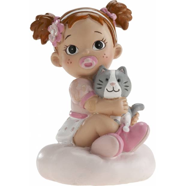Schlafsaal-Figur Mädchen mit Katze 10cm