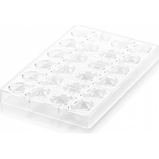Professionelle Polycarbonatform für Pralinen COCCIA Tropfen / Träne 29x8ml