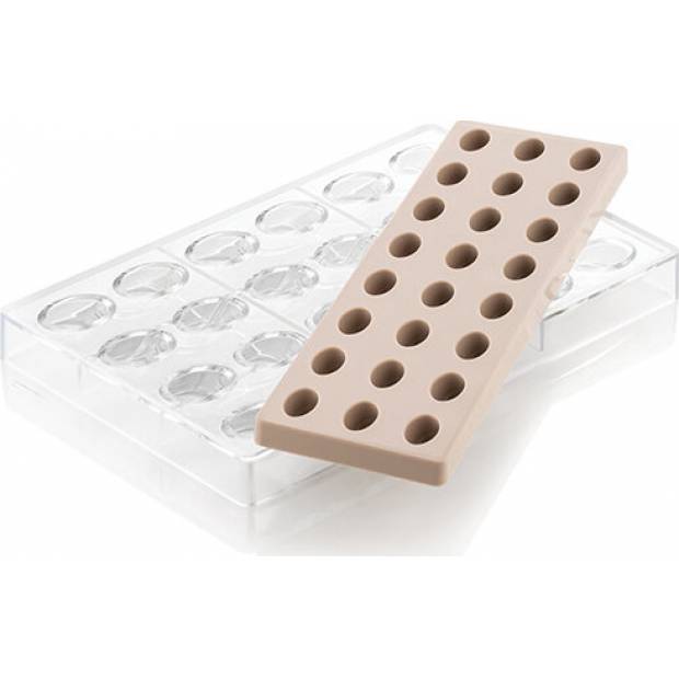 Professionelle Polycarbonatform für Pralinen oval 24x8,5ml