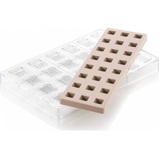 Profi-Polycarbonat-Pralinen-Set Quadro 24x8,9ml 1,5x2,5x2,5cm