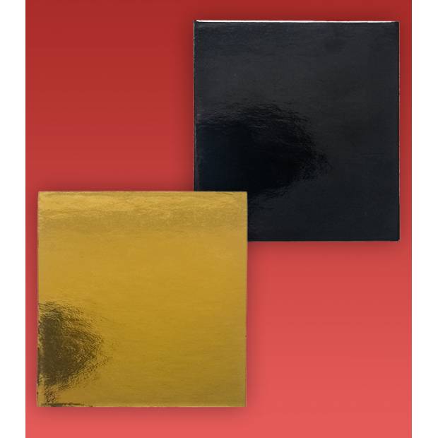 Mini-Dessertmatte 2400, 10x10cm (gold-schwarz) 100 Stück