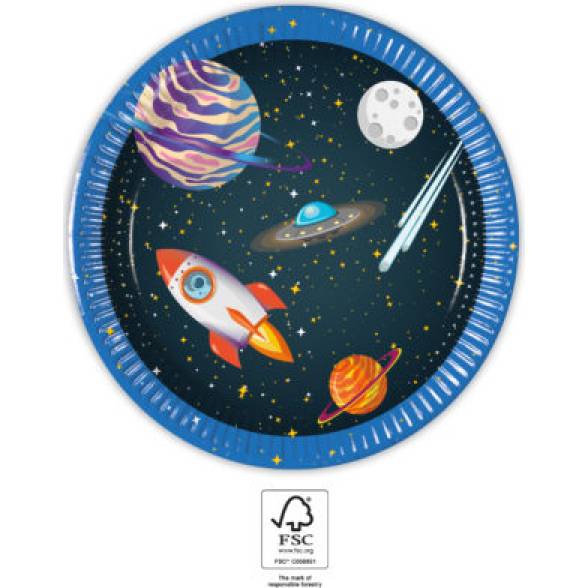 Partyteller aus Papier 19,5cm Universum