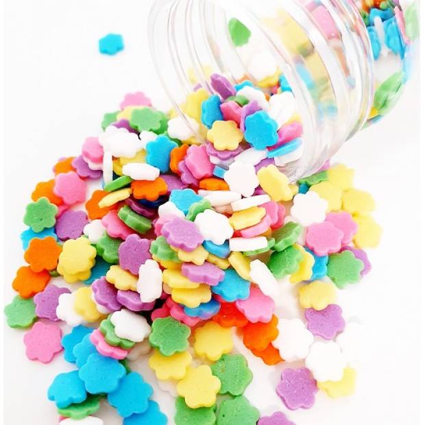 Zuckerdekoration bunte Blumen 8mm 55g