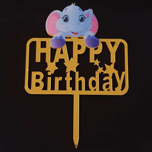 Tortenaufleger Happy Birthday Elefant