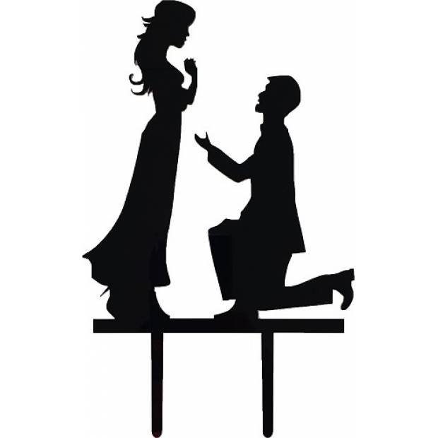 Schwarze Hochzeit Antrag Kuchen Topper