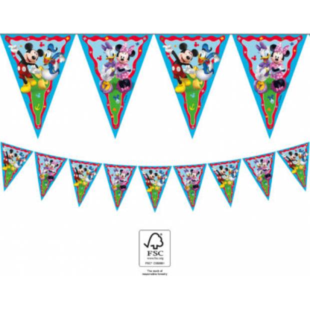 Papiergirlande Mickey 2,3m Fähnchen