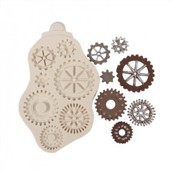 Silikonform mit Zahnrädern