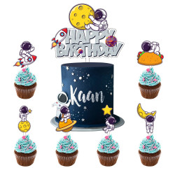 Spießchen für Kuchen Weltraum 7 Stücke