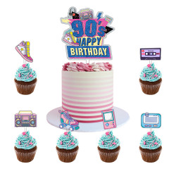 Tortenaufleger 90s 7Stück