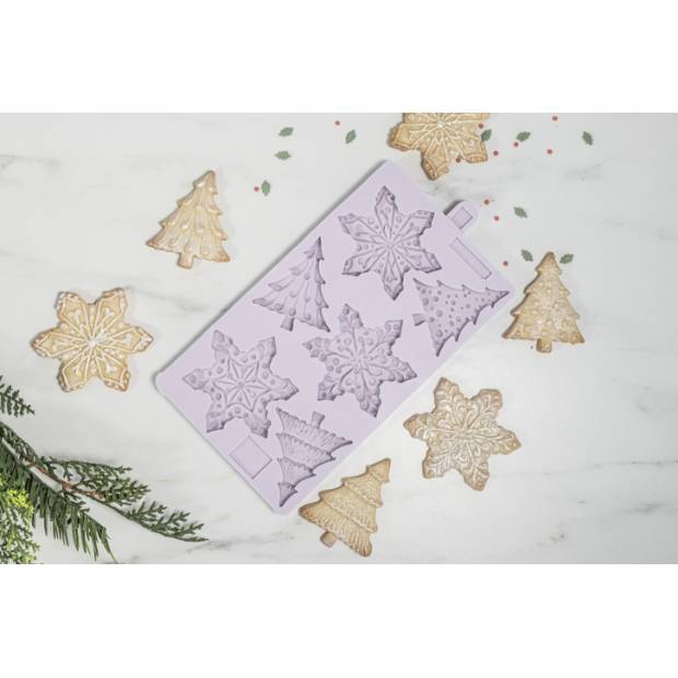 Silikonform Stern und Bäume CH23260