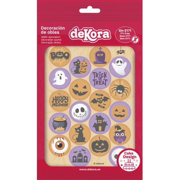 Essbares Papier für Cupcakes 3,4cm, 20 Runden Halloween