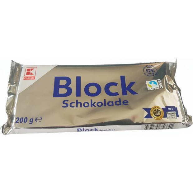 Block 200g 52% Kakao-Schokolade