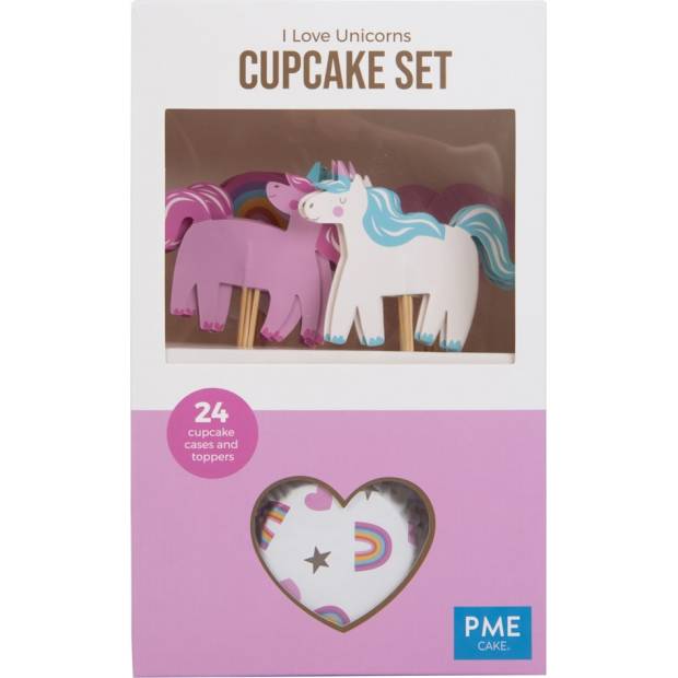 Cupcake-Set Einhorn, 24 Stück