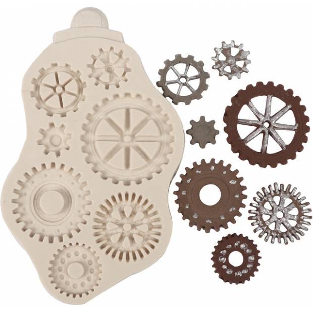 Silikonform mit Zahnrädern