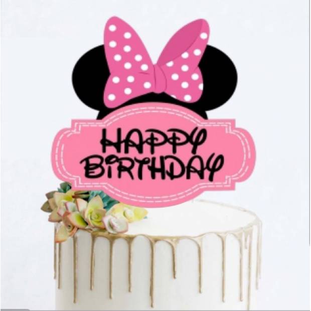 Minnie Happy Birthday Tortentopper