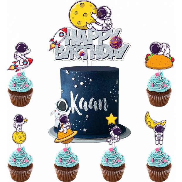 Spießchen für Kuchen Weltraum 7 Stücke