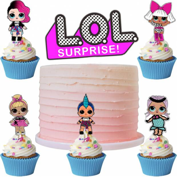 Zuckerstäbchen für Kuchen Lol 6 Stück