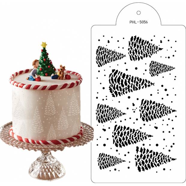 Schablonenschablone schneebedeckte Bäume 40x21cm