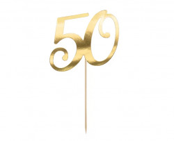 21cm Tortenaufleger goldene Nummer 50